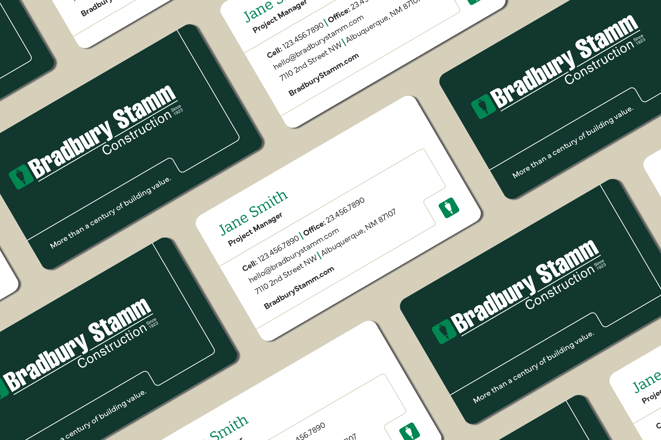 Bradbury Stamm business cards designed by Gearbox Creative