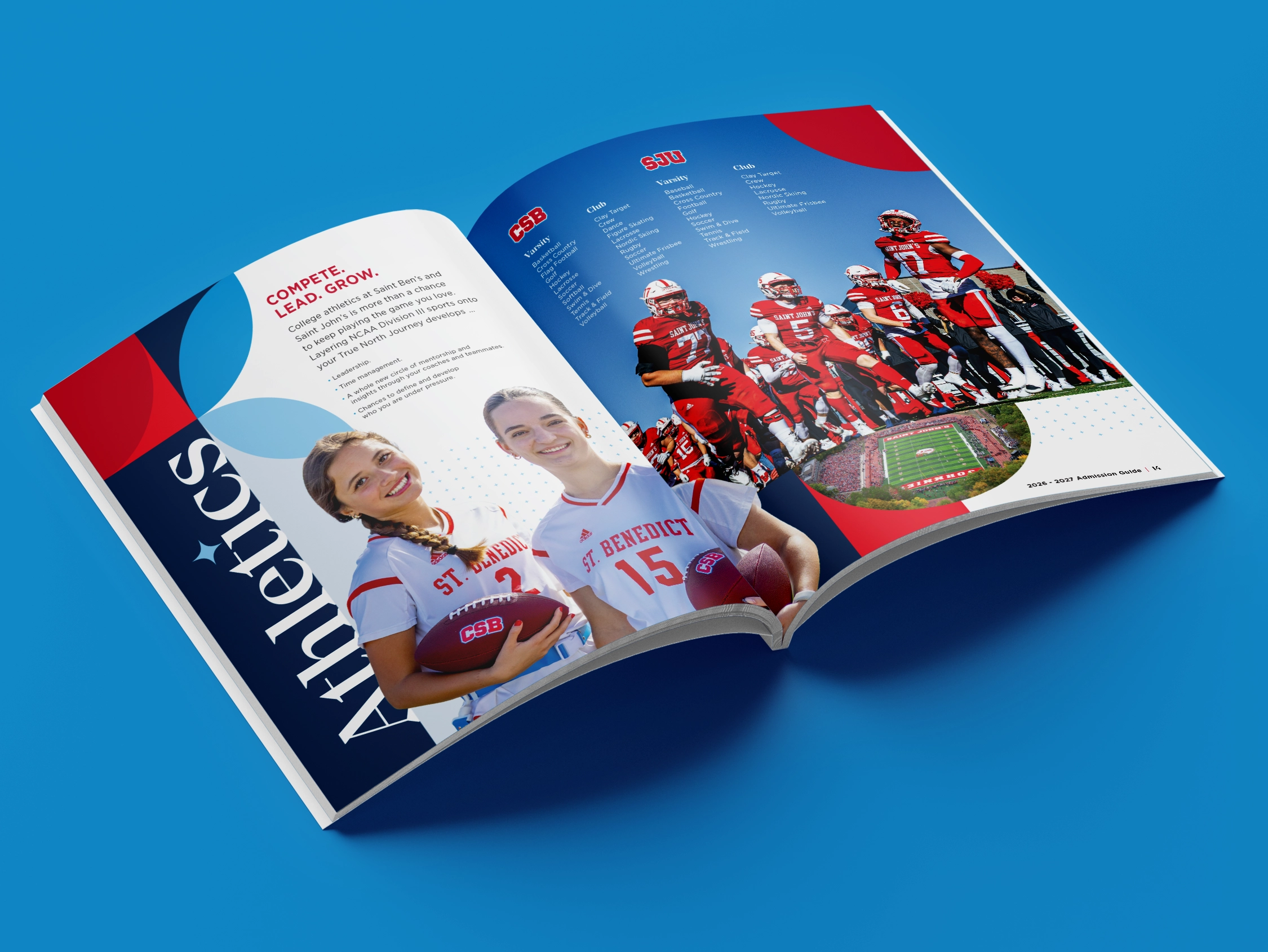 CSBSJU Admission Guide - Athletics designed by Gearbox Creative