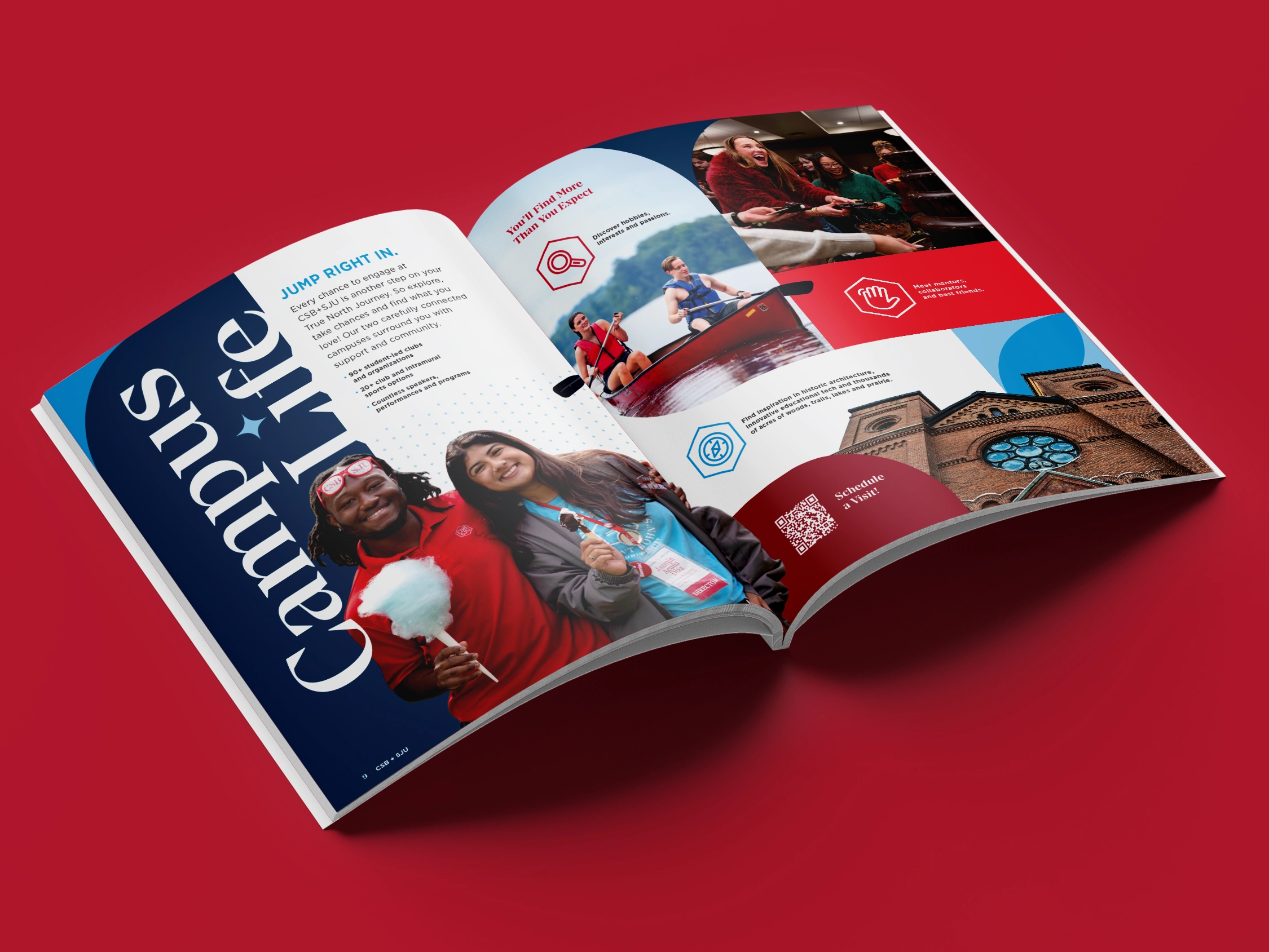 CSBSJU Admission Guide - Campus Life designed by Gearbox Creative