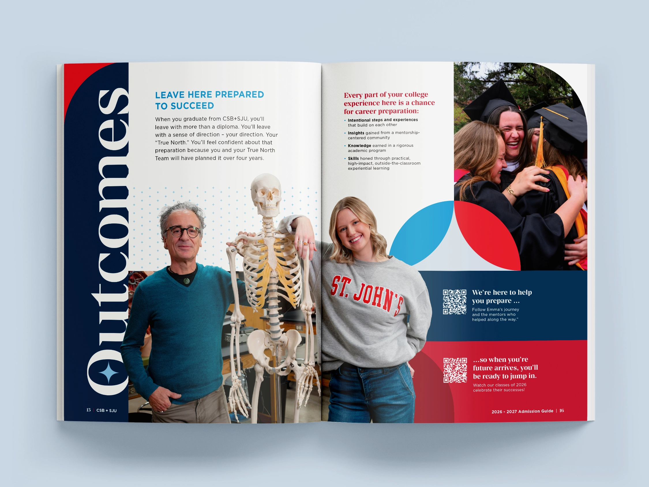 CSBSJU Admission Guide - Outcomes designed by Gearbox Creative