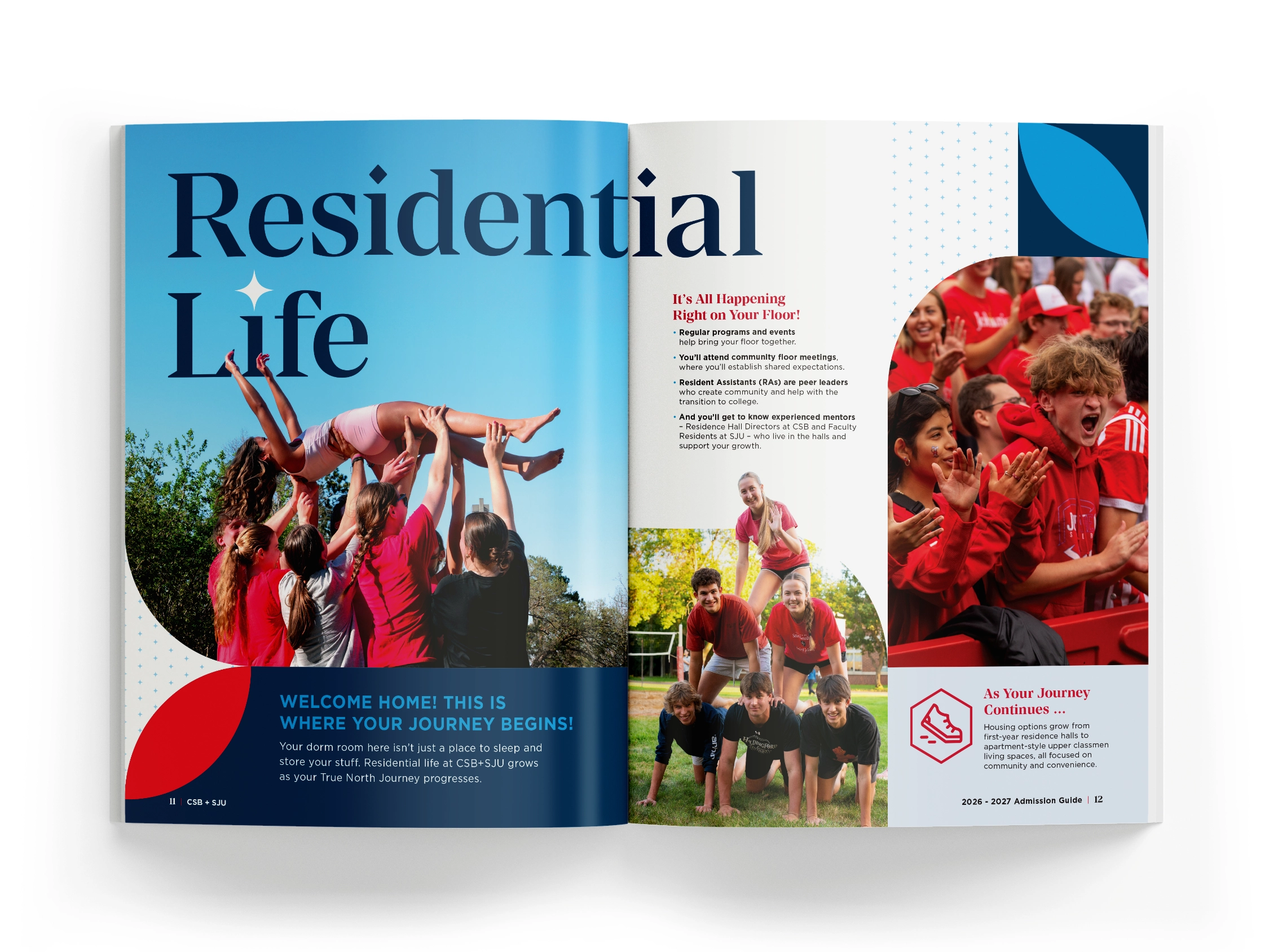 CSBSJU Admission Guide - Residential Life designed by Gearbox Creative